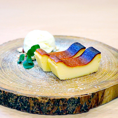 濃厚チーズケーキとバニラアイス