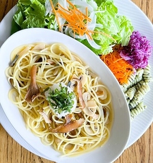 山菜ときのこの和風パスタ