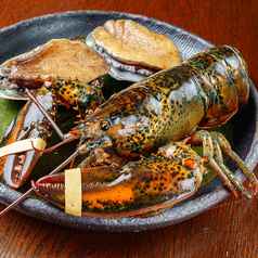 アワビとオマール海老の鉄板焼き