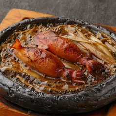 子持ちヤリイカと独活　肝オイル