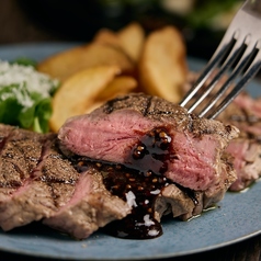 サーロインステーキのグリル ”ビステッカ” マスタードバルサミコソース