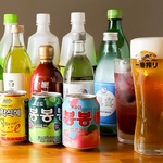 ドリンクメニューが豊富なのもお店のウリ！韓国焼酎、マッコリ、チャミスルも各種ご用意してます！