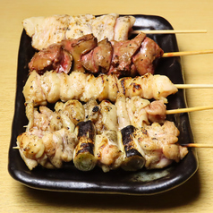 大山鶏の串焼き盛り合わせ5種
