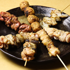 大山鶏の串焼き盛り合わせ7種