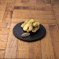 白身魚と旬菜のセモリナフリット　山椒マヨネーズ