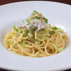 野沢菜漬けとシラスのペペロンチーノ