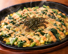 ほうれん草の明太マヨチーズかけ