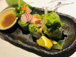 『海鮮生春巻き』...魚介を生春巻きで！山葵ドレッシングがたまりません、、、＊期間限定