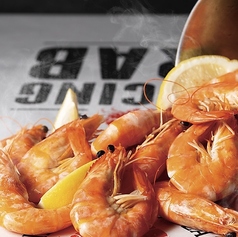 茹であげエビのバケツ盛り