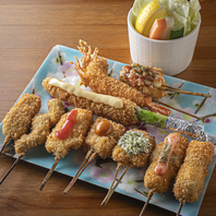 長年の経験が光る多彩な串揚げの数々◎