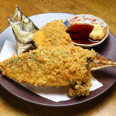 生姜醤油で食べる まるごとアジフライ