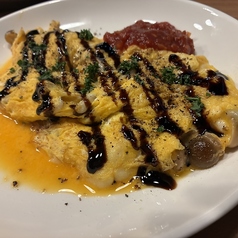 キノコとチーズのふわとろオムレツ