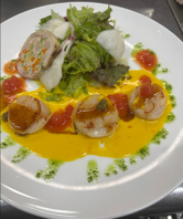 真鯛魚の炙り　香草とオレンジドレッシング