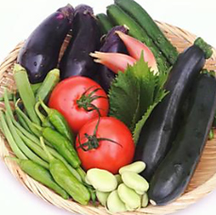 自家栽培の夏野菜使用の写真