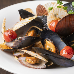 漁師飯パスタ 海老、蛤、活ムール貝のぺスカトーレ