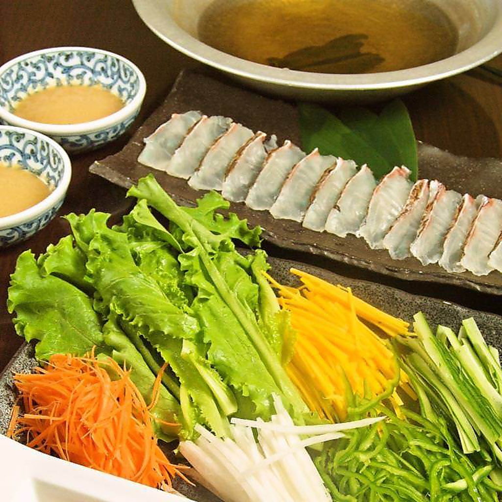 ◇地場野菜と鮮魚のしゃぶしゃぶ◇新鮮野菜と鮮魚の一番おいしい食べ方です♪