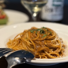 ワタリガニと海老のビスクパスタ