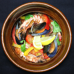 海老とムール貝の土鍋飯