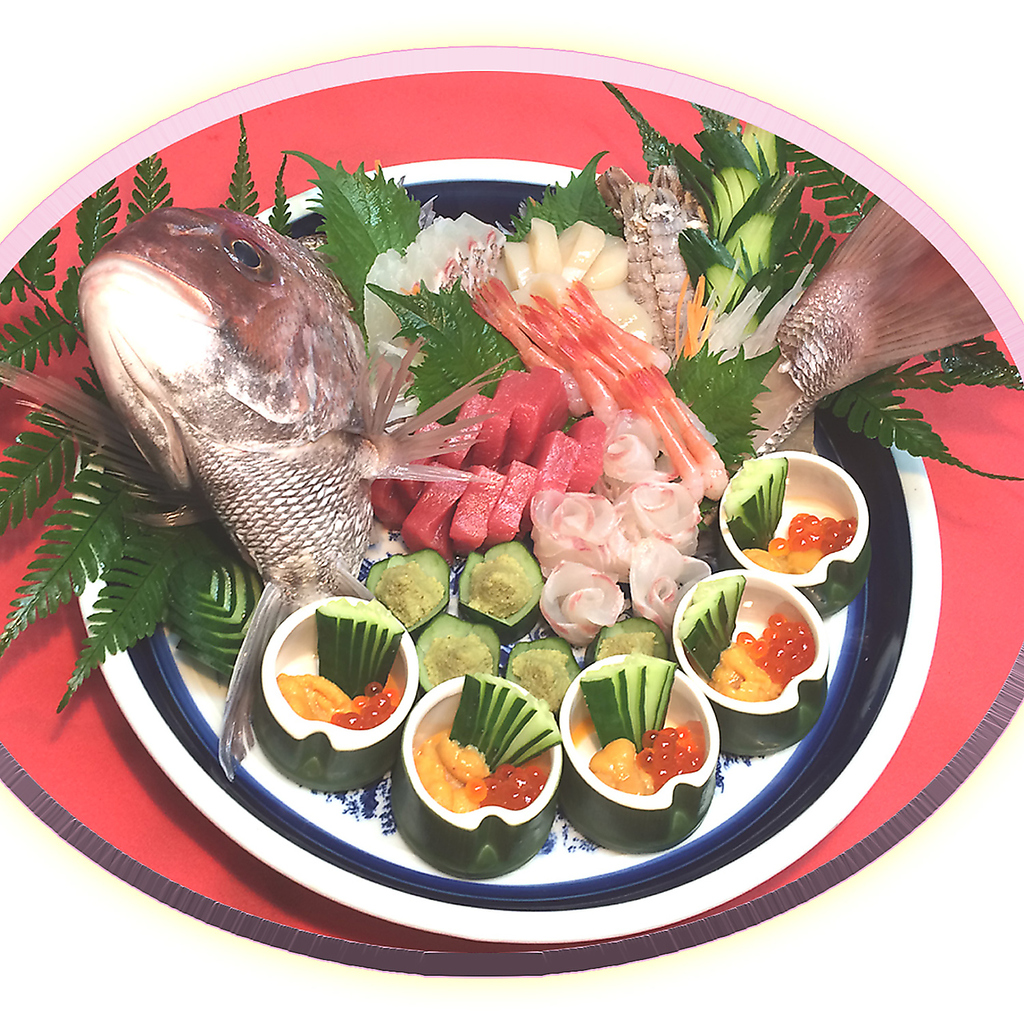 鯛の姿造りがメインの豪華ご宴会やスタンダードなご宴会など、あらゆるシーンに対応します。