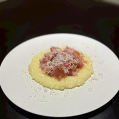 生ハムとパルメジャーノのチーズリゾット