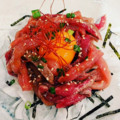料理メニュー写真&nbsp;ラムとマグロのユッケ