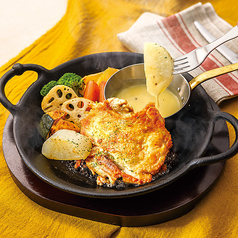 グリルチキンと冬野菜～ガーリッククリームソース添え～