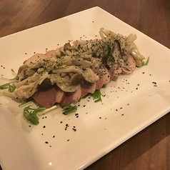 合鴨スモークとキノコのビネグレットマリネ