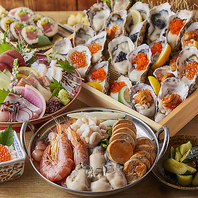 刺身盛り・名物生牡蠣など飲み放題がついたご宴会コース