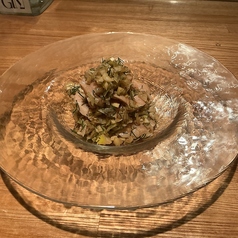 ミノの湯引き 葱とディルと柚子ぽん