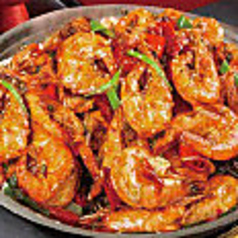 エビのピリ辛干し鍋炒め