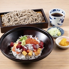 宝石丼と蕎麦