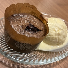フォンダンショコラ バニラアイス添え