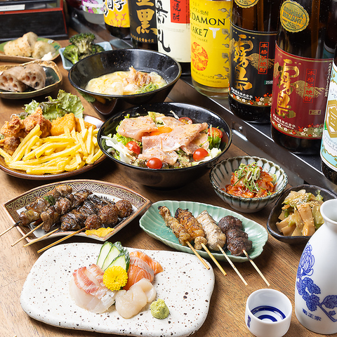 焼き鳥は店舗にて丁寧に串打ち◎飲み放題付き3,000円～