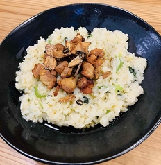 ほうれん草のリゾットカリカリチキンのせ