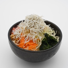 釜揚げしらすと生のりもんじゃ