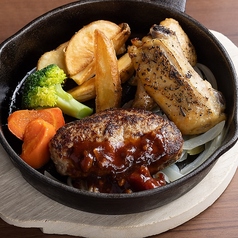 手切りハンバーグ＆ロティサリーチキン弁当