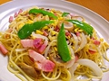 料理メニュー写真 ベーコンと野菜のスパゲッティ