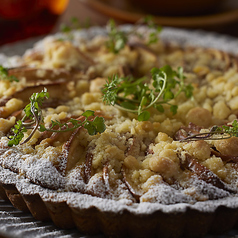 アップルクランブルタルト～アイスクリーム添え～　Apple crumble Tart