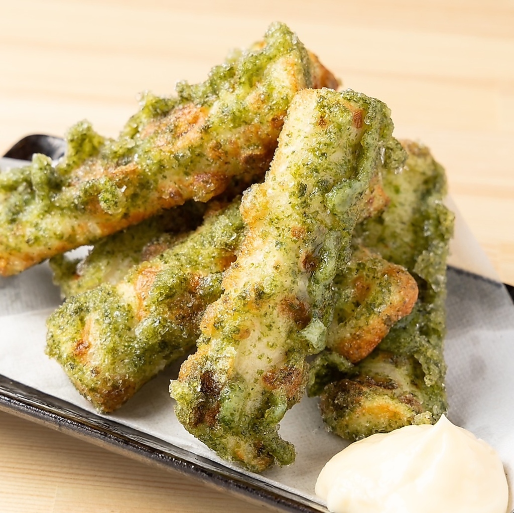 【ちくわの磯部揚げ】お酒のアテにぴったりです。