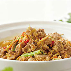 生姜と鶏肉の強火炒め