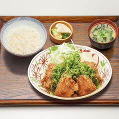 鶏唐揚げ(柚子塩だれ)定食