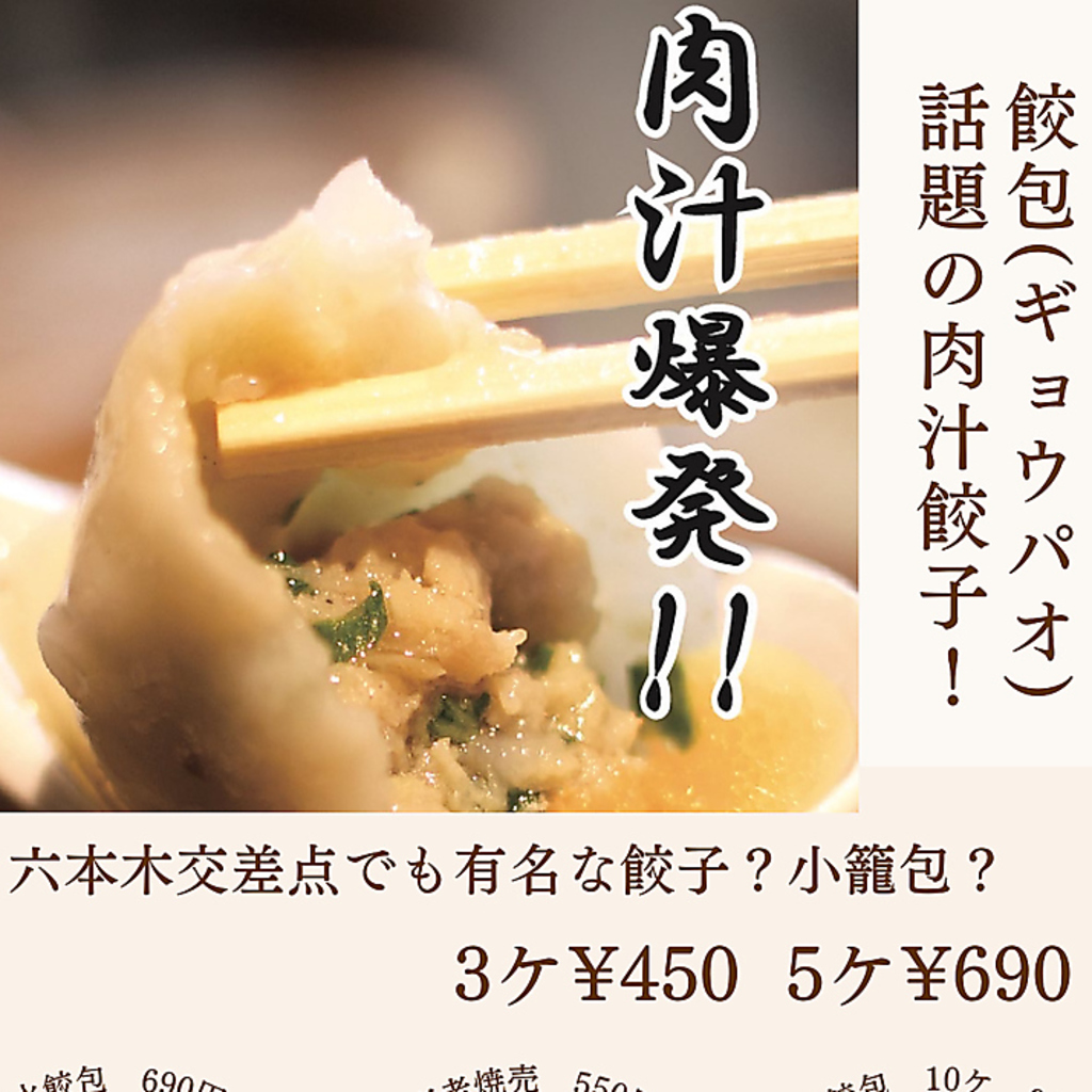 小籠包のような餃子！肉汁たっぷりです！