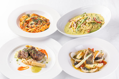 【パスタは+100円で大盛りも承ります。】