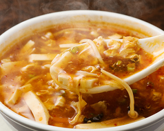 サンラースープ/トマトと玉子スープ/コーンスープ/芝海老と豆腐スープ