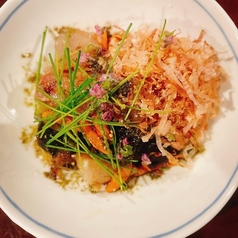 ブリと水茄子と青山椒のおかか和え