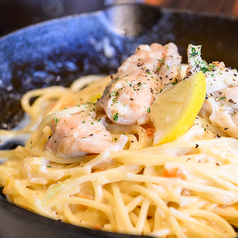 チキンの濃厚クリームソースパスタ