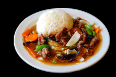 牛肉と玉葱のかけ/牛肉と茄子のかけご飯/牛バラご飯