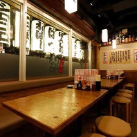 おひとり様から大歓迎の【カウンター席】はサク飲みに◎