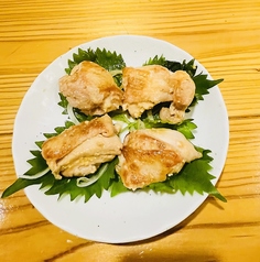 味噌焼きチキン大葉添え