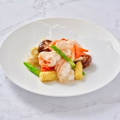 大海老と季節野菜の塩炒め